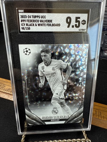 Federico Valverde 2023 Topps Chrome Icy Black And White Foil /150