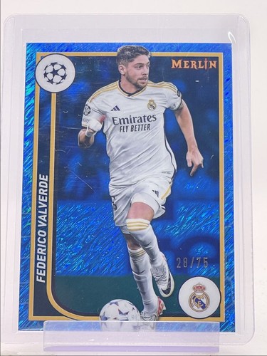 Federico Valverde 2023 Topps Chrome Merlin Blue Shimmer /75
