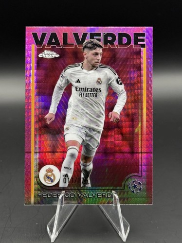 Federico Valverde 2024 Topps Chrome Neon Pink Prism /175