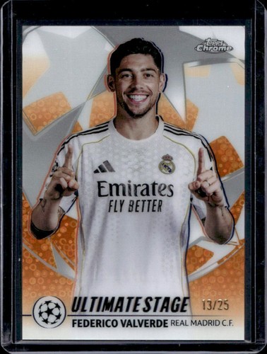 Federico Valverde 2025 Topps Chrome Orange Refractor /25