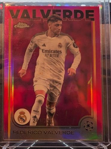 Federico Valverde 2024 Topps Chrome Pink Refractor /250