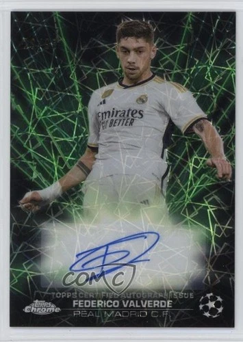 Federico Valverde 2023 Topps Chrome UEFA Black Lazer Neon Green /99