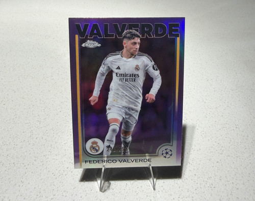Federico Valverde 2024 Topps Chrome UEFA Club Comps Violet Refractor