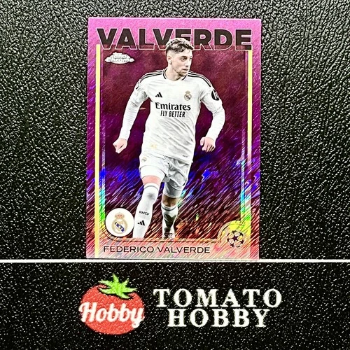 Federico Valverde 2024 Topps Chrome UEFA Purple Shimmer Refractor
