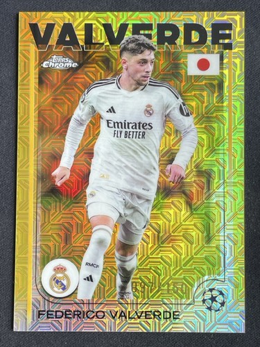 Federico Valverde 2024 Topps Cromo UCC Edición Japón Mojo Amarillo /150