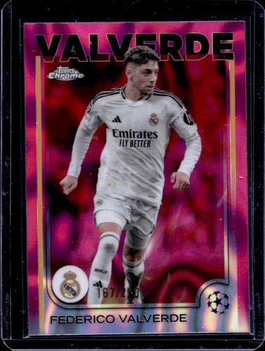 Federico Valverde 2024 Topps Cromo UEFA Rosa Lava Refractor /250