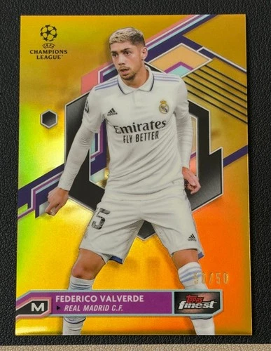 Federico Valverde 2023 Topps Finest Gold Refractor /50