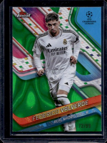 Federico Valverde 2024 Topps Finest UEFA Lava Green Refractor /99