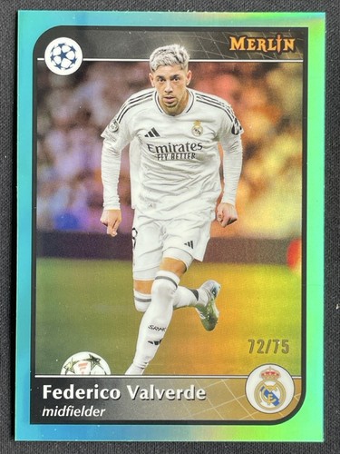 Federico Valverde 2024 Topps Merlin Chrome Aqua Refractor /75