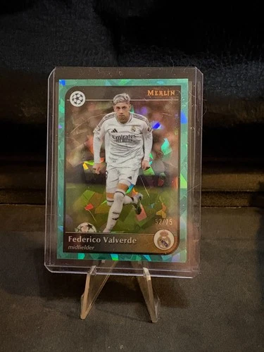 Federico Valverde 2024 Topps Merlin Chrome Atomic Aqua Refractor /75