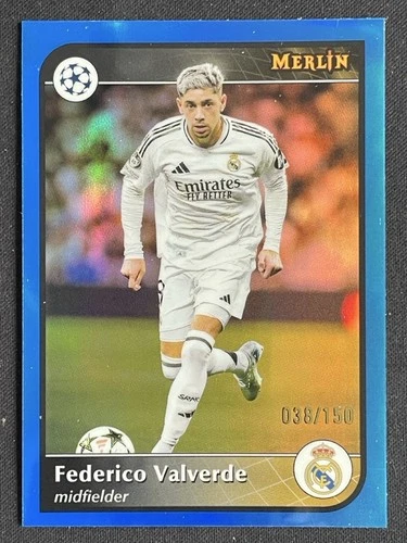 Federico Valverde 2024 Topps Merlin Chrome Blue Refractor /150