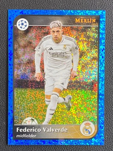 Federico Valverde 2024 Topps Merlin Chrome Blue Sparkle 34/150