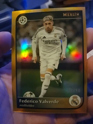 Federico Valverde 2025 Topps Merlin Chrome Gold Refractor /50