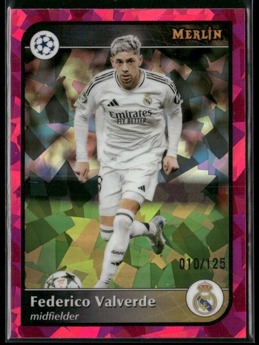 Federico Valverde 2024 Panini Merlin Chrome Magenta Atómico /125