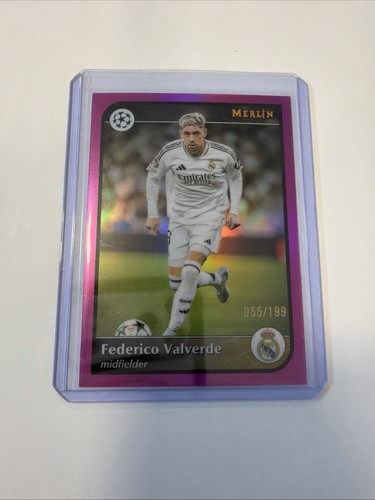 Federico Valverde 2024 Topps Merlin Chrome Rosa Refractor Atómico /199