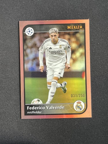 Federico Valverde 2024 Topps Merlin Chrome Rose Gold Refractor /250
