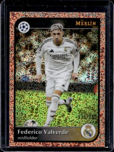 Federico Valverde 2024 Topps Merlin Chrome Rose Gold Speckle Refractor /250
