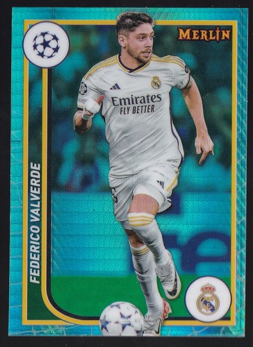 Federico Valverde 2024 Topps Merlin UEFA Chrome Aqua Prism Refractor