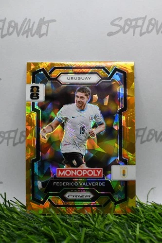 Federico Valverde 2026 Panini Prizm Monopoly World Cup Gold Cracked Ice