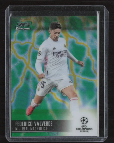 Federico Valverde 2021 Panini Stadium Club Chrome UEFA Champions League Green Electric /75