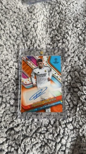 Federico Valverde 2024 Topps Finest UEFA Orange Wave BA-FV/25