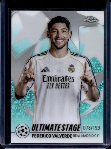 Federico Valverde 2025 Topps UEFA Aqua Refractor /199