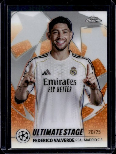 Federico Valverde 2025 Topps UEFA Orange Refractor /25