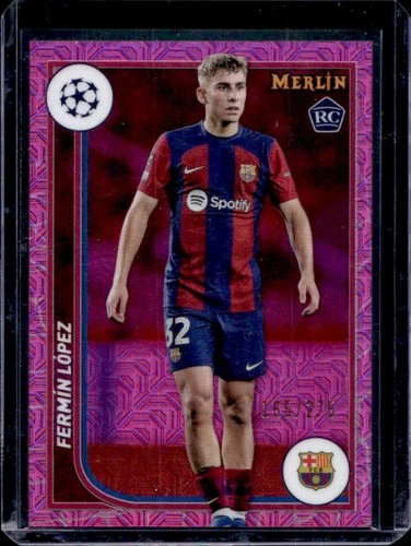 Fermin Lopez 2023 Topps Chrome Merlin UEFA Pink Shimmer /275