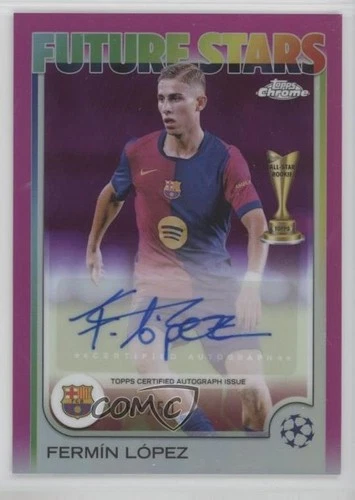 Fermin Lopez 2024 Topps Chrome UEFA Club Competitions Pink Refractor /250