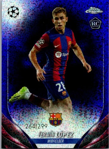 Fermin Lopez 2023 Topps Chrome UEFA Club Competitions Violet Speckle Refractor /299