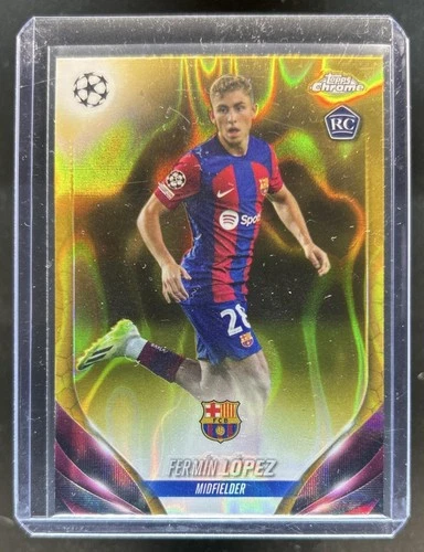 Fermin Lopez 2024 Topps Chrome UEFA Gold Refractor