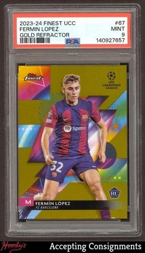 Fermin Lopez 2023 Panini Finest UEFA Gold Refractor /50