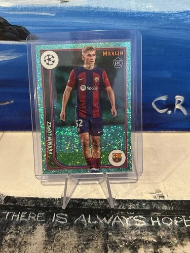 Fermin Lopez 2024 Topps Merlin UEFA Aqua Speckle Refractor /199