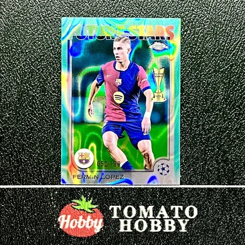 Fermín López 2024 Topps Cromo UEFA 2024-25 Lava Aqua Refractor /199