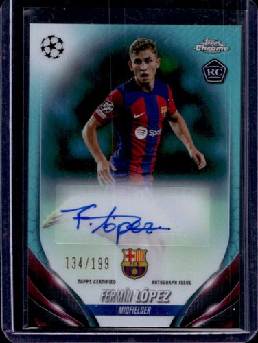 Fermín López 2023 Topps Cromo UEFA Aqua Refractor /199