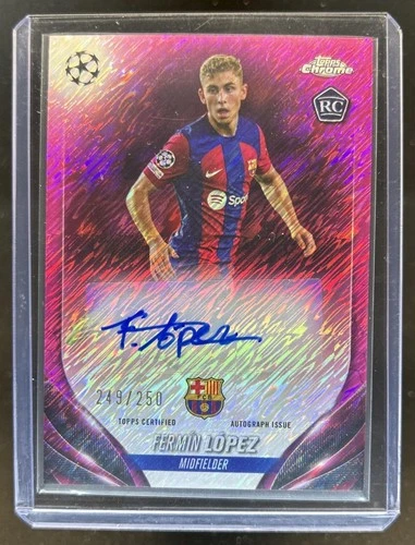 Fermín López 2023 Topps Cromo UEFA Rosa Brillo Refractor /250