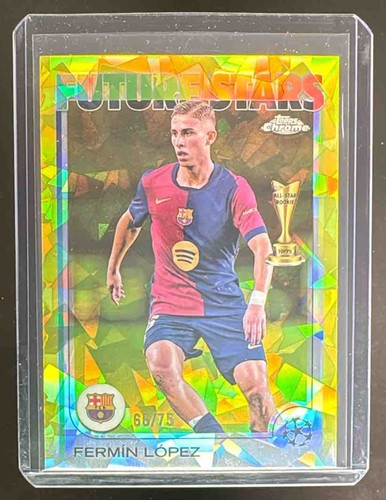 Fermín López 2024 Topps Cromo Zafiro UEFA Amarillo /75