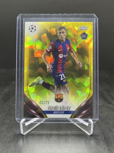 Fermín López 2023 Topps Cromo Zafiro UEFA Amarillo /75