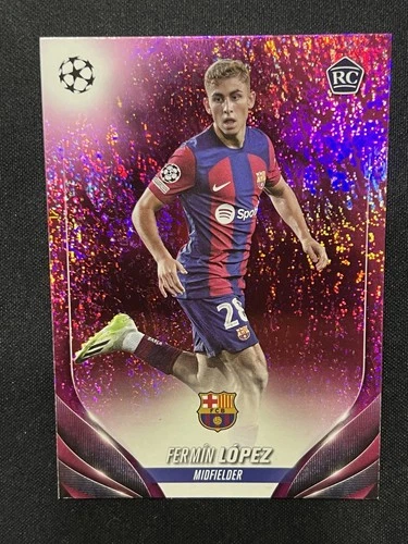 Fermín López 2023 Topps Edición Japón UEFA Club Pink Speckle Prizm