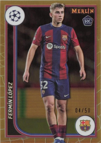 Fermín López 2023 Panini Merlin Chrome Gold Refractor /50