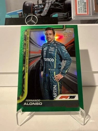 Fernando Alonso 2025 Topps Chrome F1 Green /99