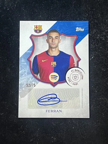 Ferran Torres 2024 Topps Barcelona 125 Anniversary Blue /75
