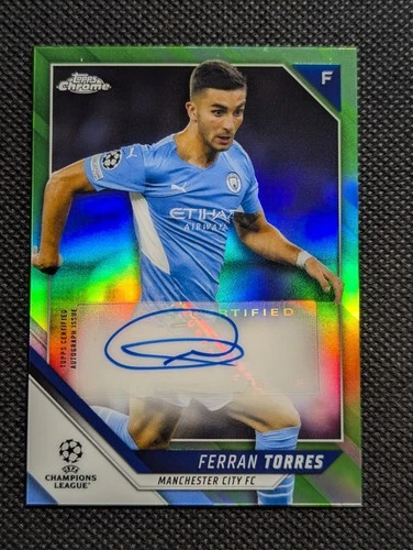 Ferran Torres 2021 Topps Chrome Green Refractor /99