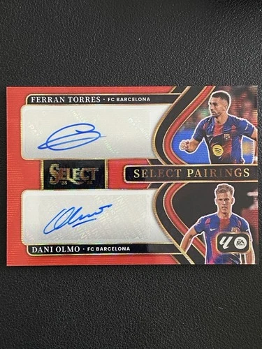Ferran Torres, Dani Olmo 2025 Panini Select Red Wave