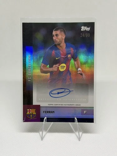 Ferran Torres 2025 Topps FC Barcelona Team Set Green Rainbow Foil /99