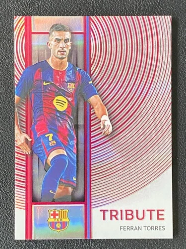 Ferran Torres 2025 Panini Futera Barcelona Tribute Red /6
