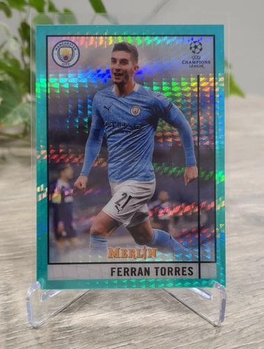 Ferran Torres 2020 Topps Merlin Chrome Aqua Prism Refractor