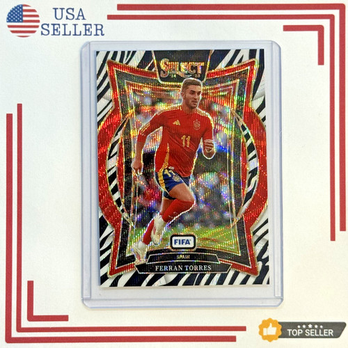 Ferran Torres 2024 Panini Select FIFA Zebra Prizm