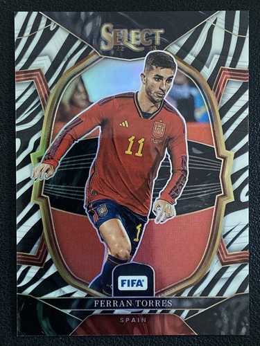 Ferran Torres 2022 Panini Select Zebra Prizm /25