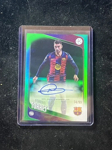 Ferran Torres 2025 Topps UEFA Club Competitions Green Inferno /99